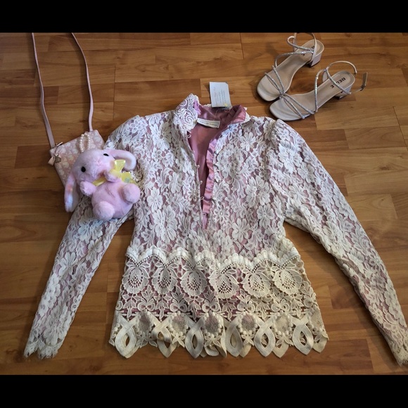 Vintage Authentic Gunne Sax Lace jacket Cardigan - Picture 3 of 7